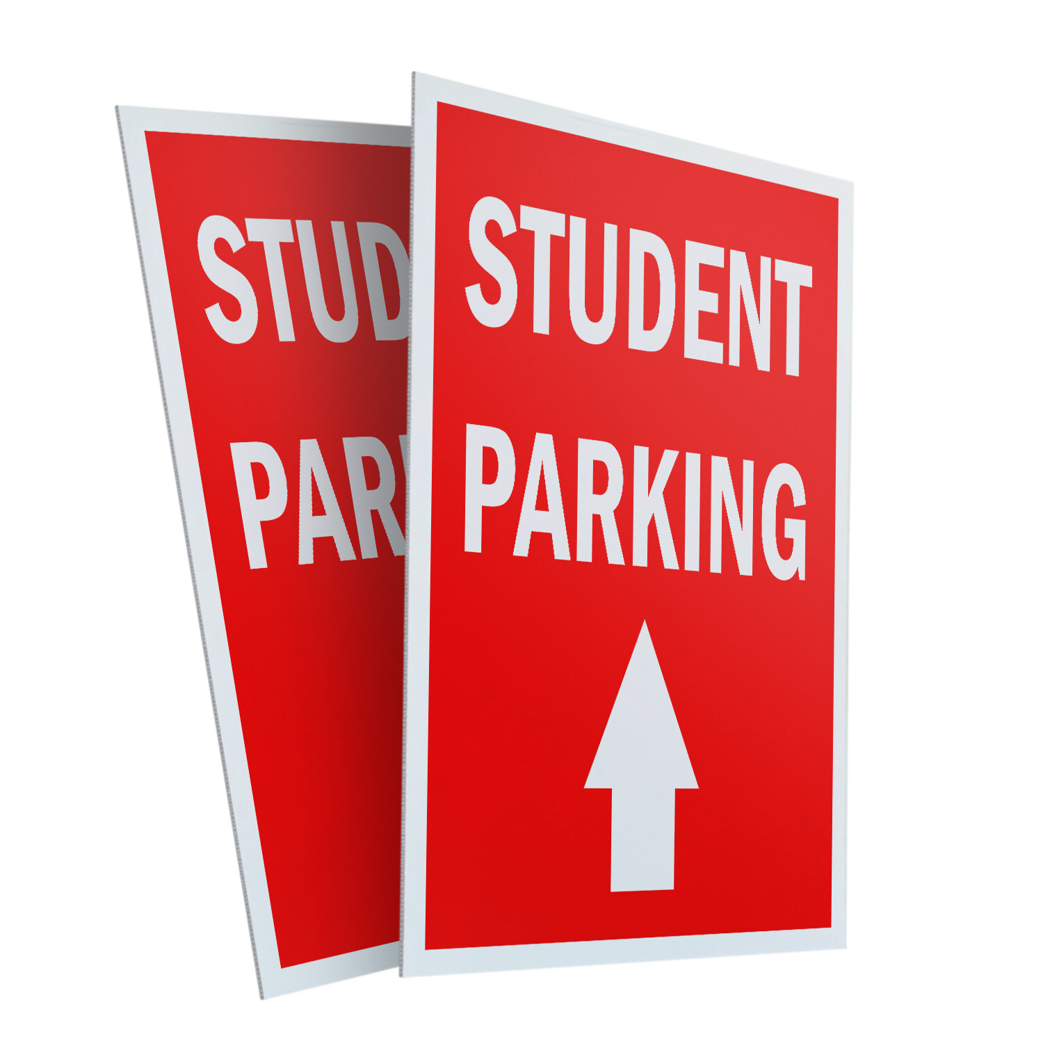 Student Parking With Up Arrow 24″ x 36″ 2 Pack Of Store Sign Plastic Or Decal