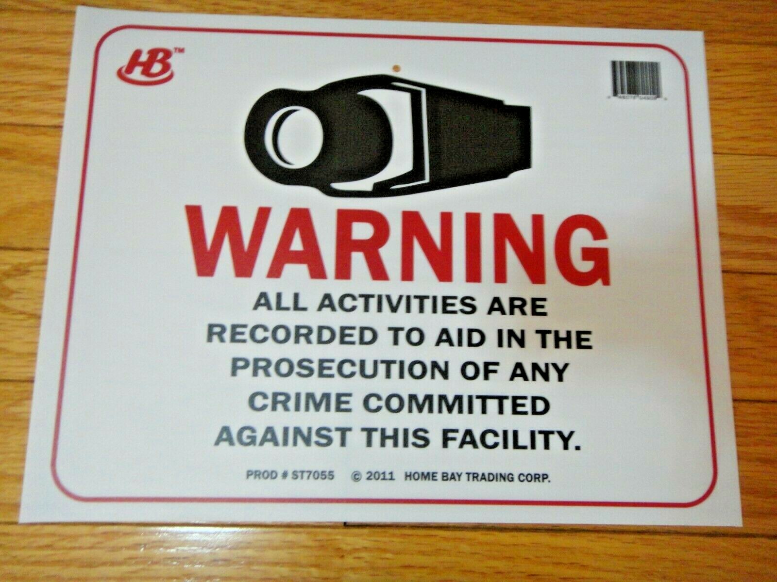 5X-Warning Video Surveillance, prosecution crime Sign 9 x 12 Inch US Seller