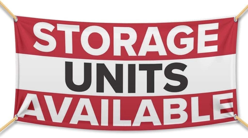 3×6 Ft Storage Units Available Banner, Waterproof Vinyl Business Banner