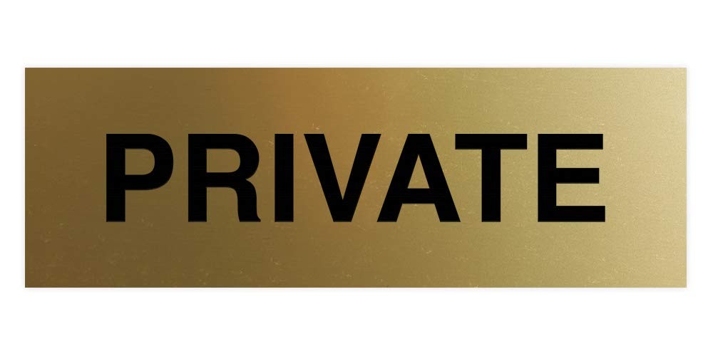 1 PCS Small Basic Private Sign Brushed Gold Office Business Door Plaque Marker