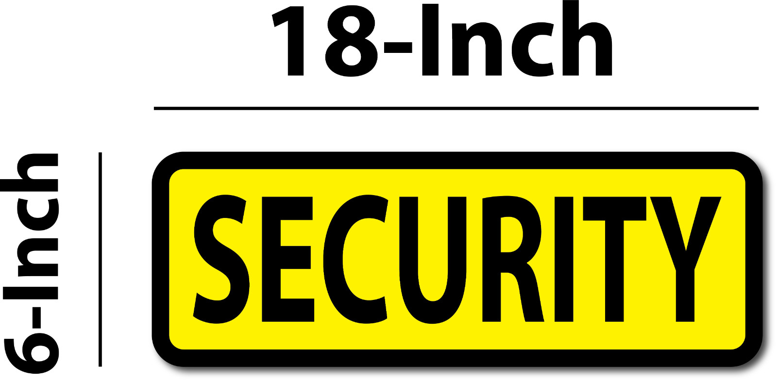 SECURITY 6″X18″ YELLOW BLACK MAGNETIC VEHICLE SIGNS TO FIT VAN CAR TRUCK OR SUV