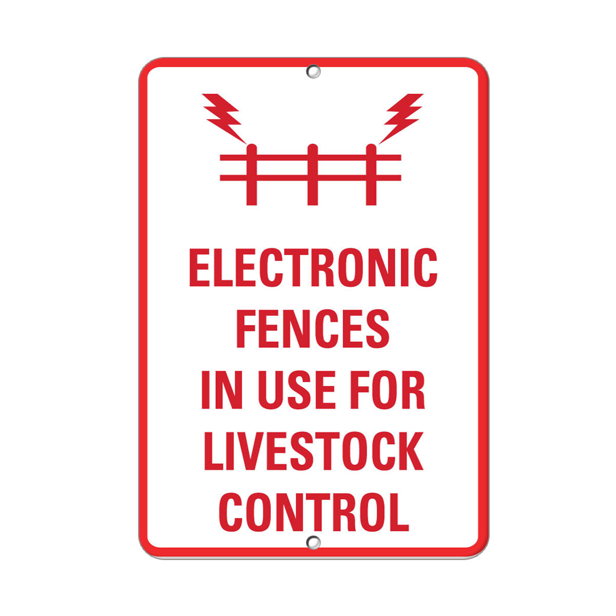 Vertical Metal Sign Multiple Sizes Electronic Fences Use for Livestock Control