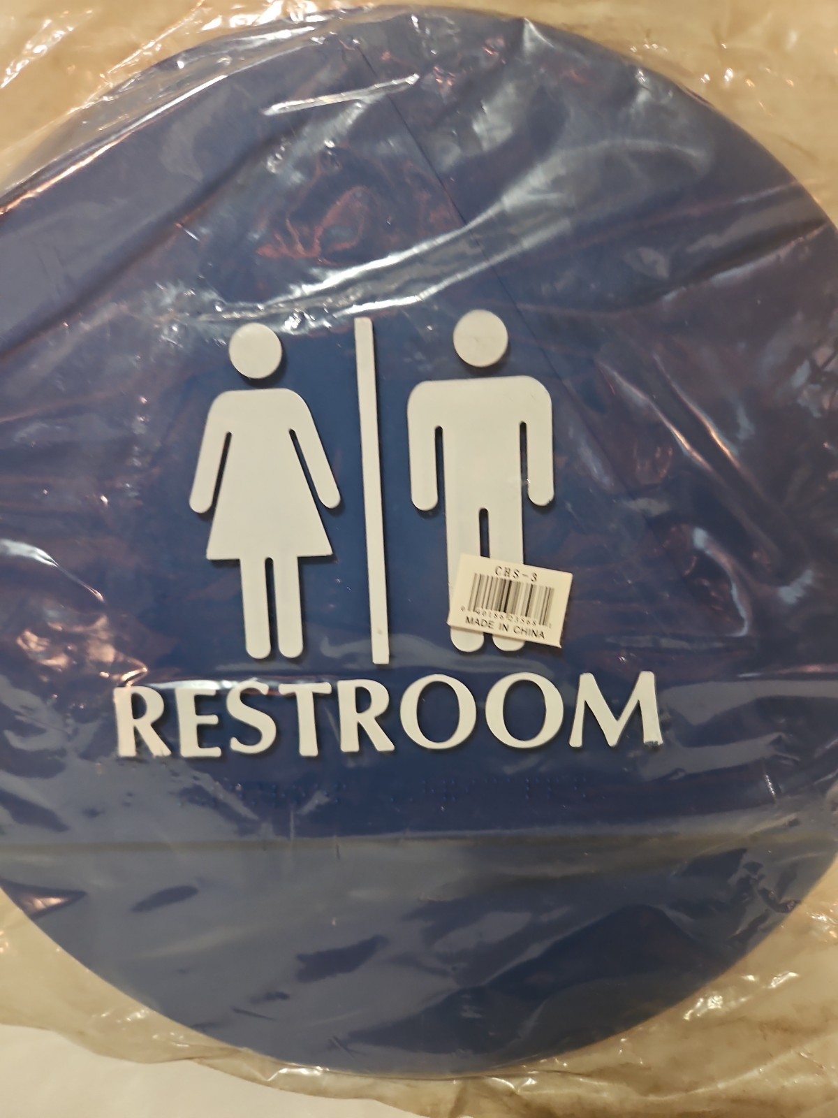Unisex Handicap Restroom Sign (Blue) 12″ Round