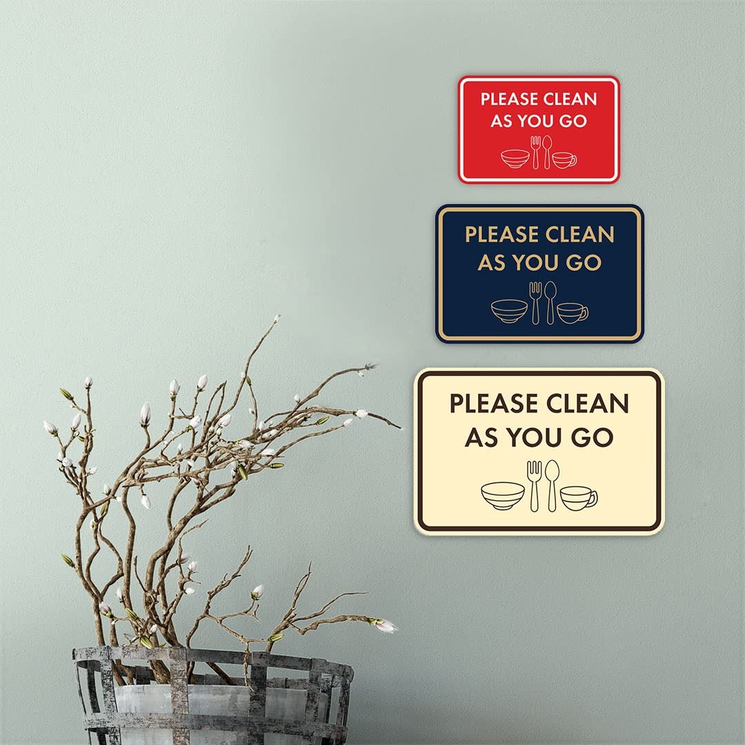 Classic Framed Please Clean As You Go Sign Black Medium Wall Door Notice Decor