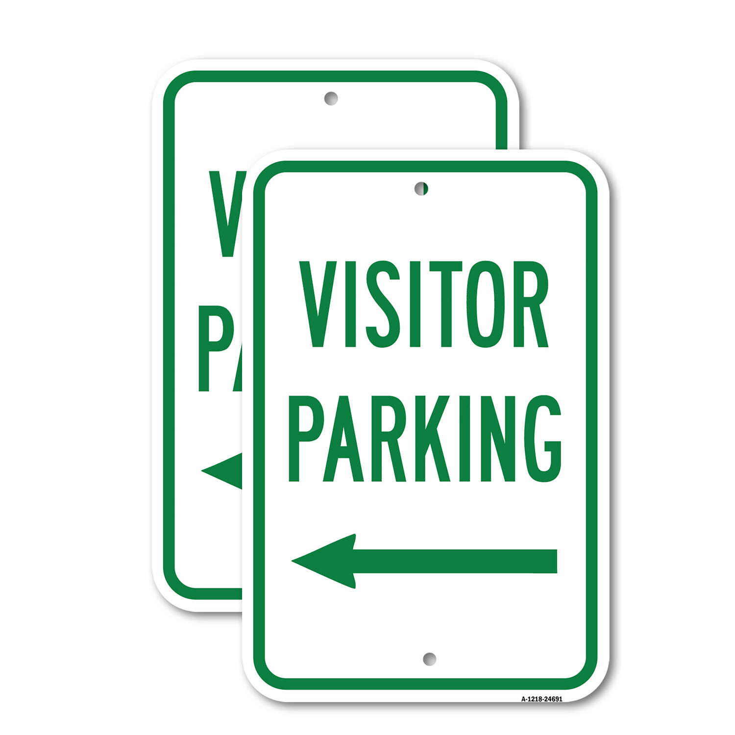 Visitor Parking With Left Arrow Heavy Gauge Aluminum Parking Sign