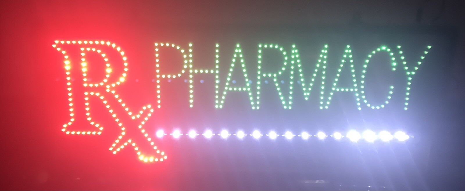LARGE Animated LED Neon LED RX PHARMACY SIGN 31.5″ X 12.5″ (no power plug)