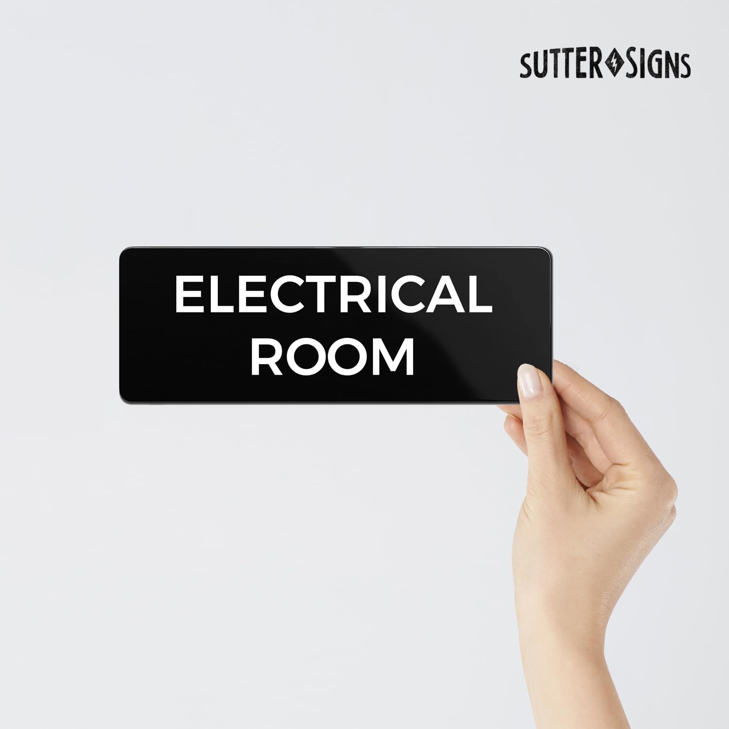 Electrical Room Sign, Durable ABS Plastic with Full Adhesive Backing, Sign fo…