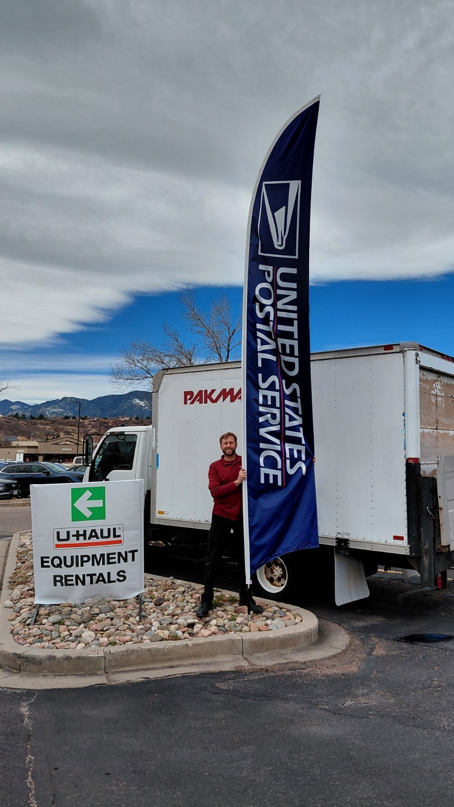 USPS double sided Feather banner 15 feet with heavy duty post office