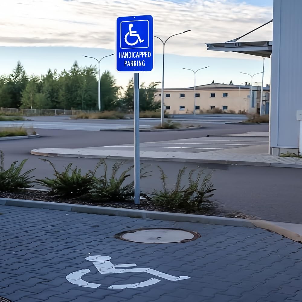 Large Handicap Parking Sign, Handicapped Sign, 18″x 12″ .040 Rust Free Alumin