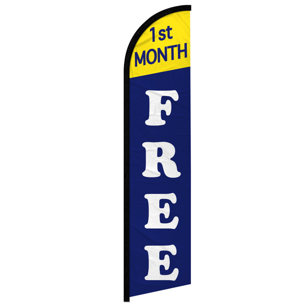 1st Month Free Full Curve Windless Swooper Flag Real Estate