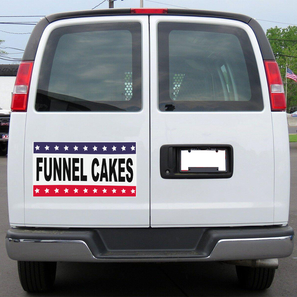 Car Magnet Set of 2 Funnel Cakes Black Red Blue Food Bar Restaurant Food Truck