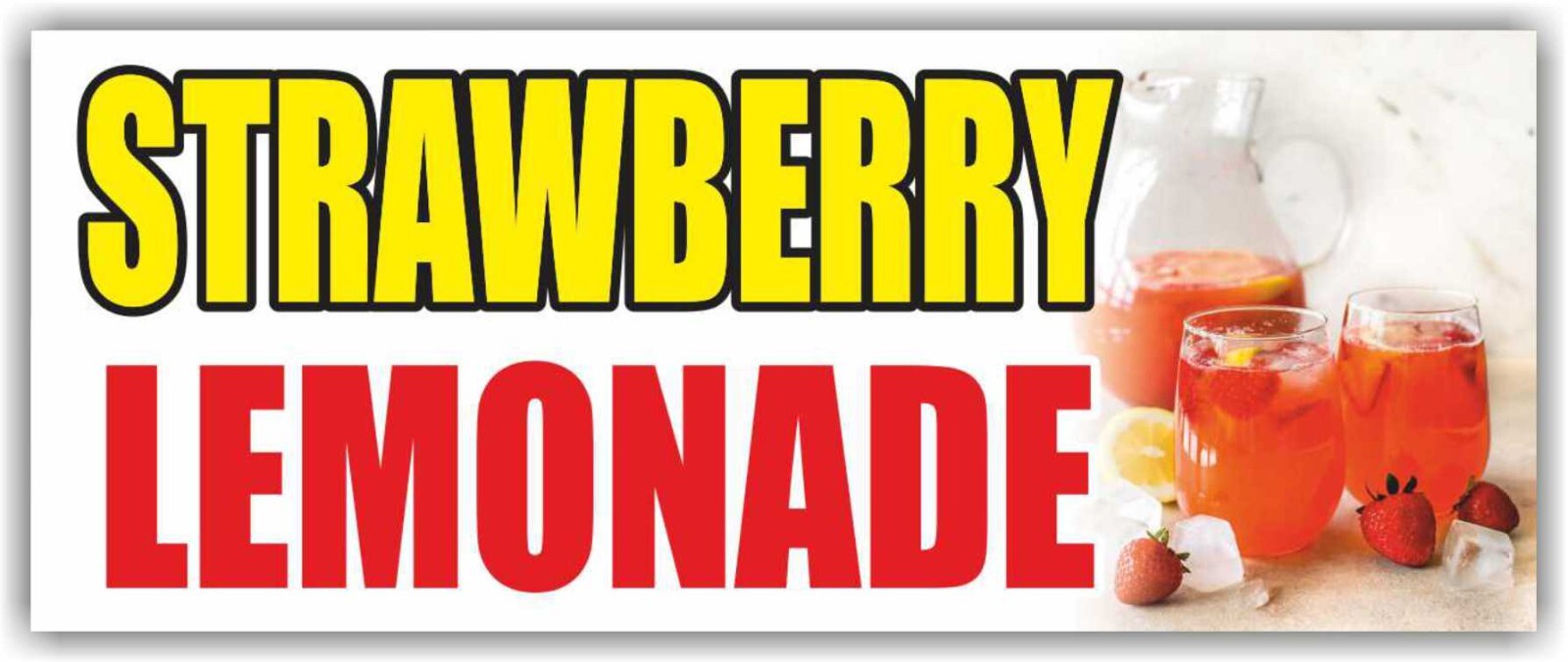 STRAWBERRY LEMONADE Advertising Banner Vinyl Mesh Sign Frozen Flavor ICE COLD