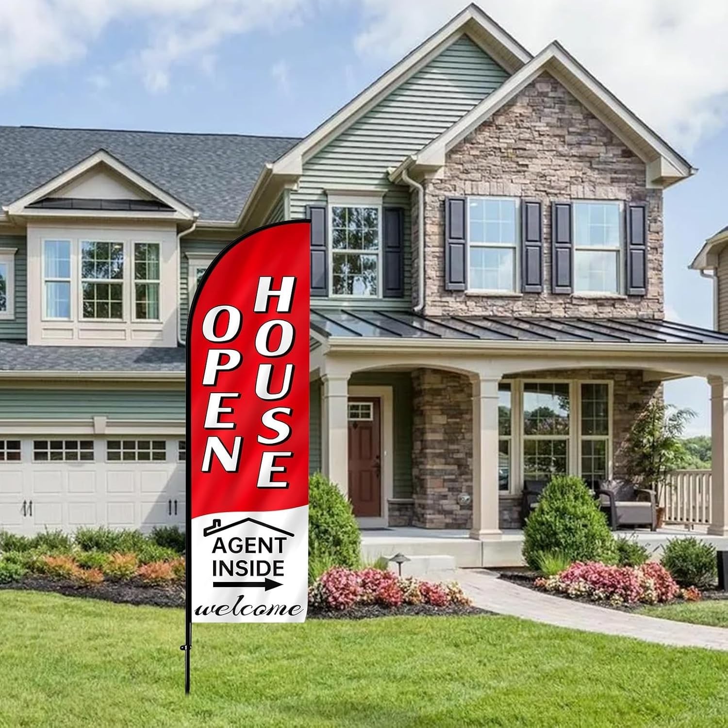 7.9FT Open House Flag Banner Kit for Real Estate Advertising and Promotion