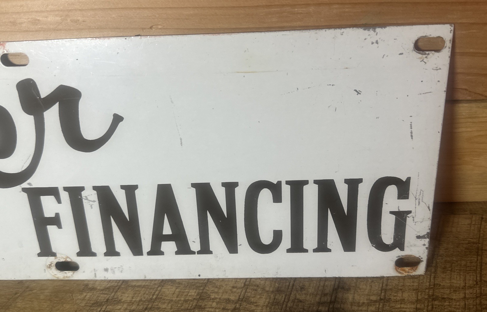Vintage Two Sided Metal Owner Financing Sign