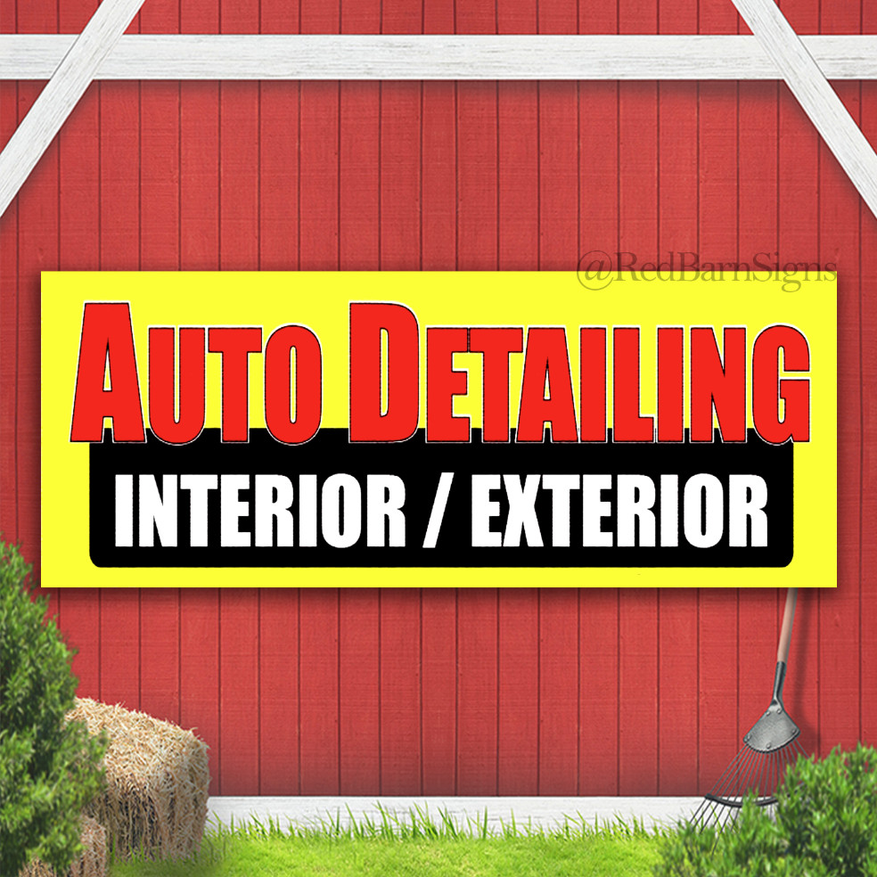 Auto Detailing Interior Exterior Indoor Outdoor Banner Sign with grommets