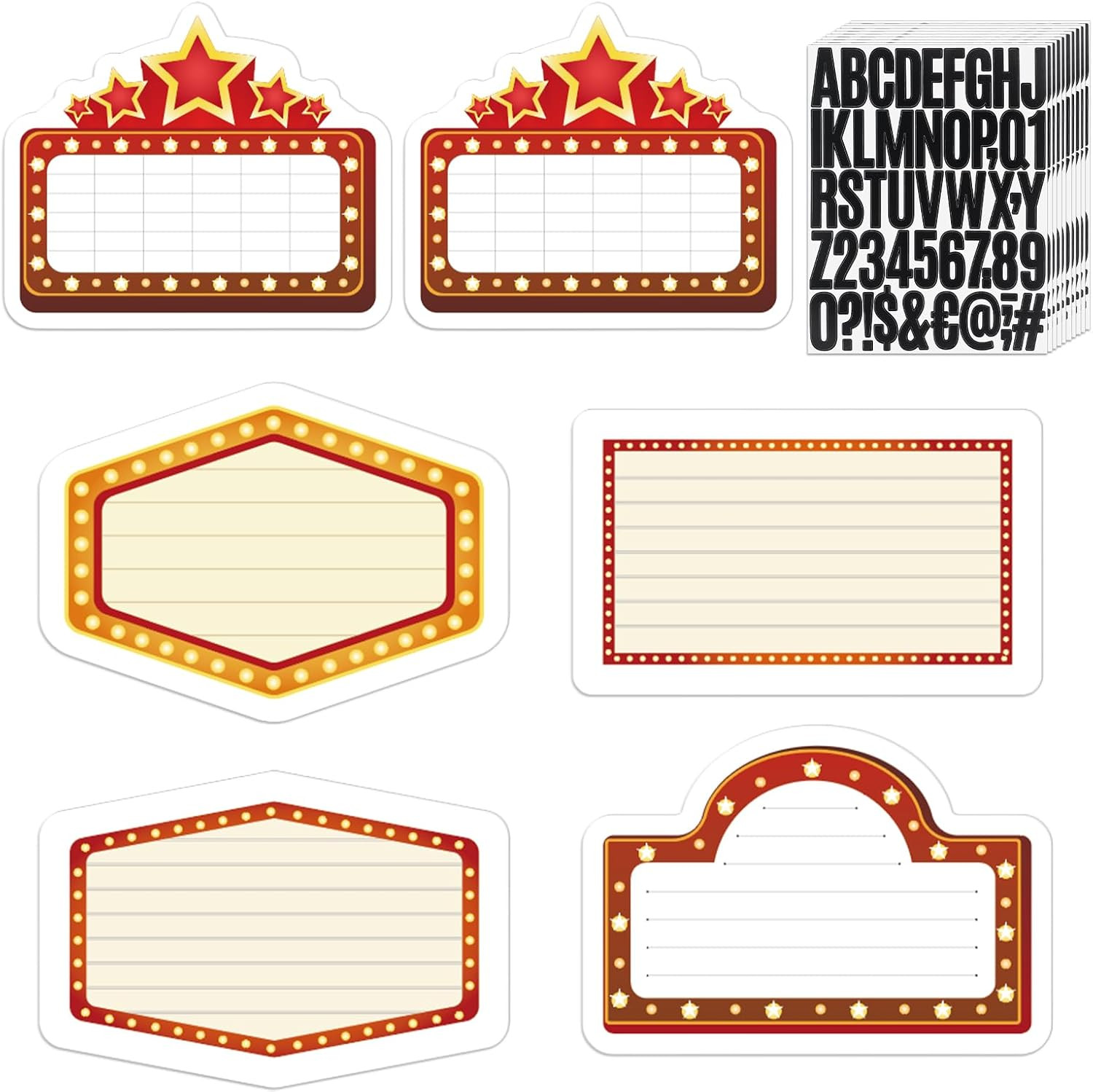 6-Pack Wedding Bottle Service Sign with Letter Stickers for Events (Red)
