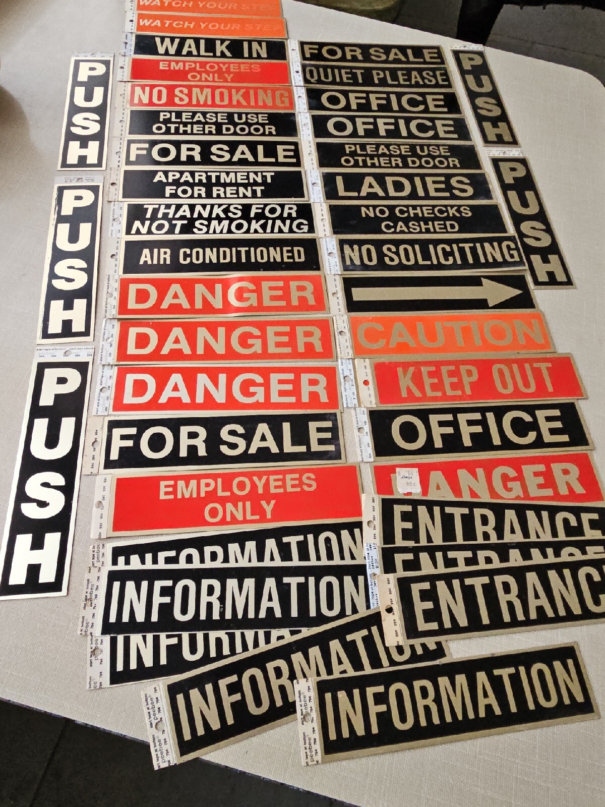 Metal Sticky Adhesive Backing Office Industrial Business Walk In Push (42) Signs