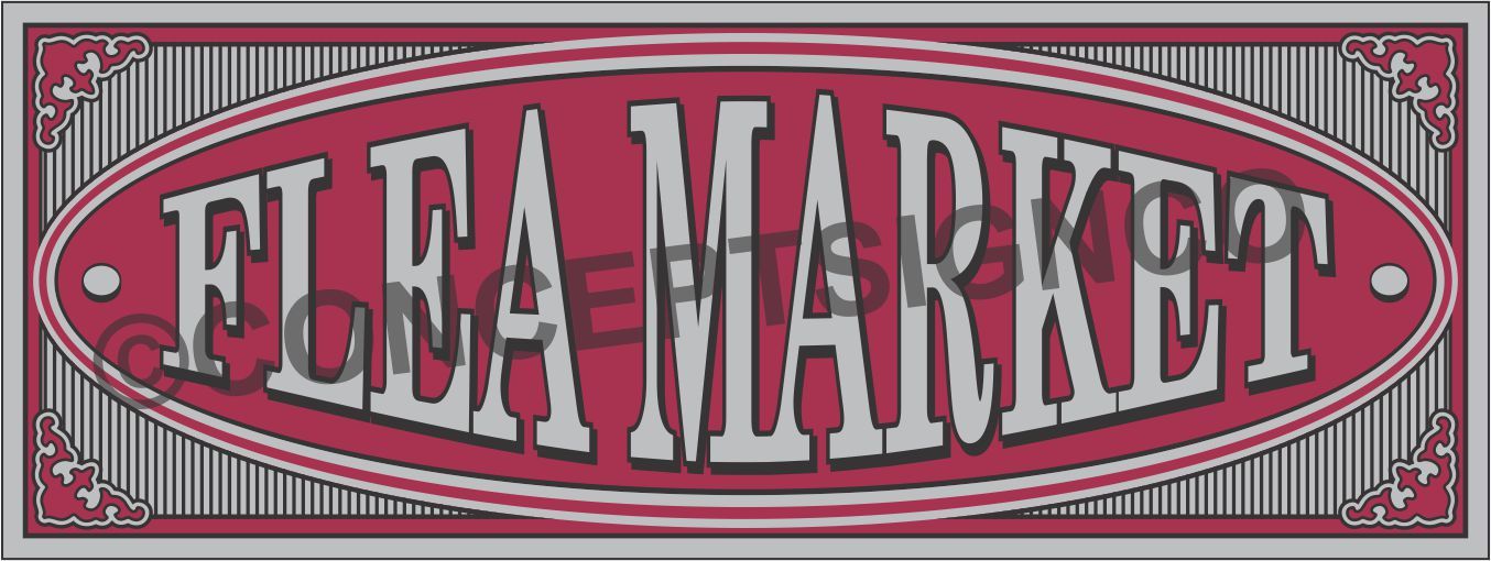 4’x10′ FLEA MARKET BANNER Outdoor Indoor Sign XL Antiques Collectibles Shop Mart