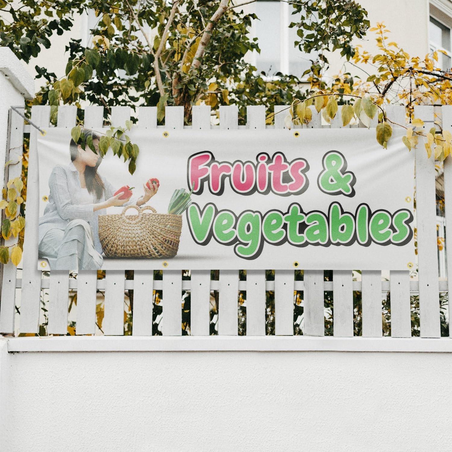 Signmission Fruits And Vegetables Banner Sign 36 X 96 13 Oz Vinyl Metal