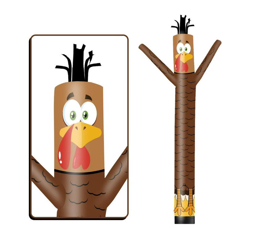 10 Foot Thanksgiving Inflatable Waving Tube Man (Blower Not Included). Holidays