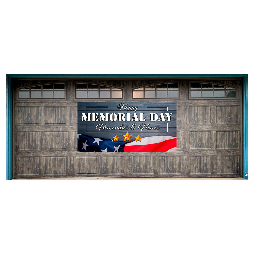Memorial Day Magnetic 42″ x 84″ Garage Banner For Steel Garage Doors