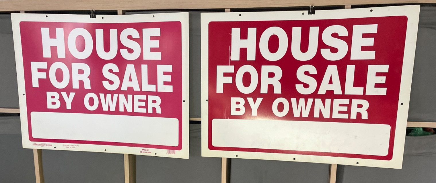 2X – 18 In. X 24 In. Plastic Double Sided “House For Sale By Owner” PERFORATED