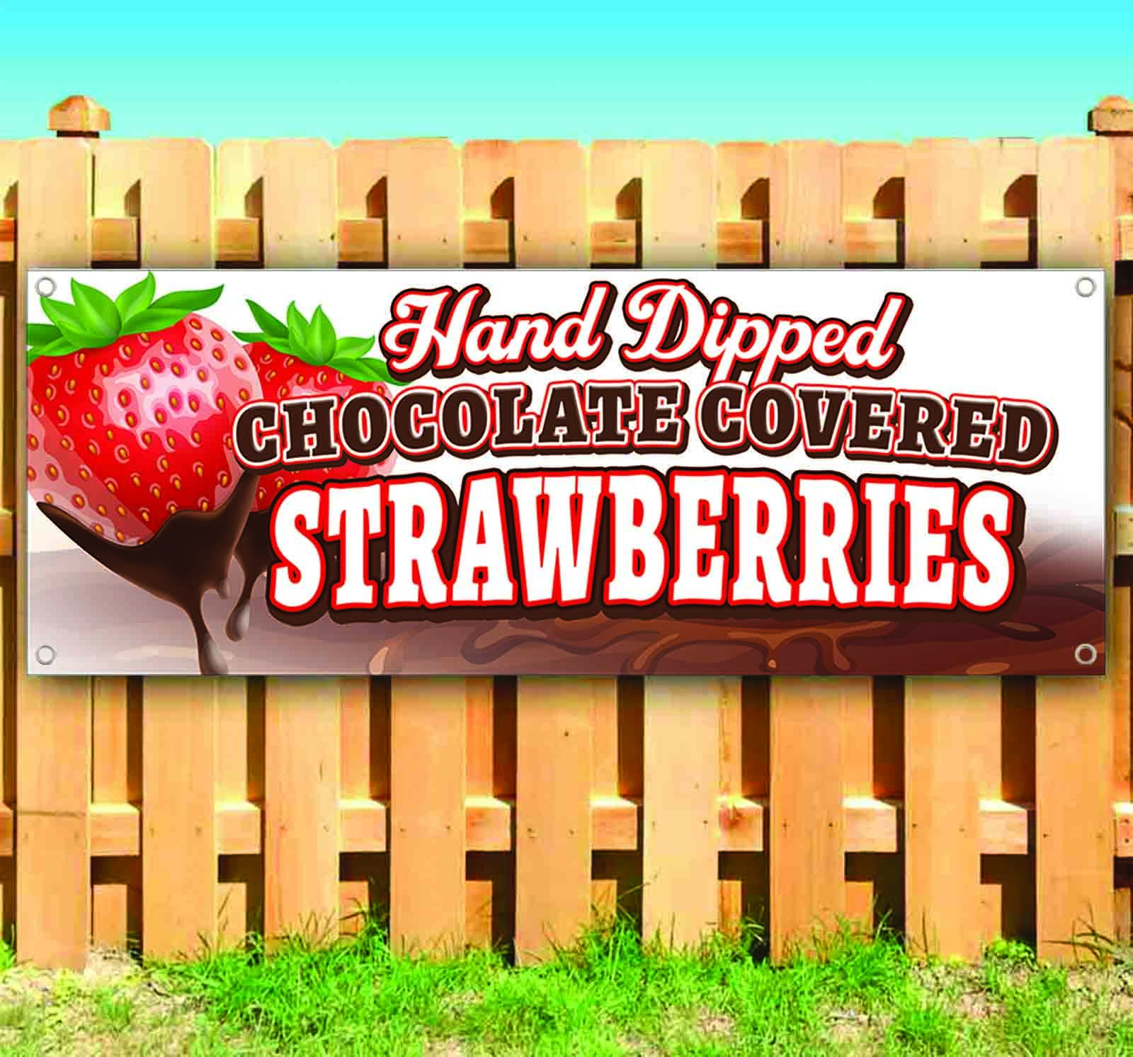 CHOCOLATE COVERED STRAWBERRY Banner Advertising Vinyl Flag Sign Many Sizes FOOD