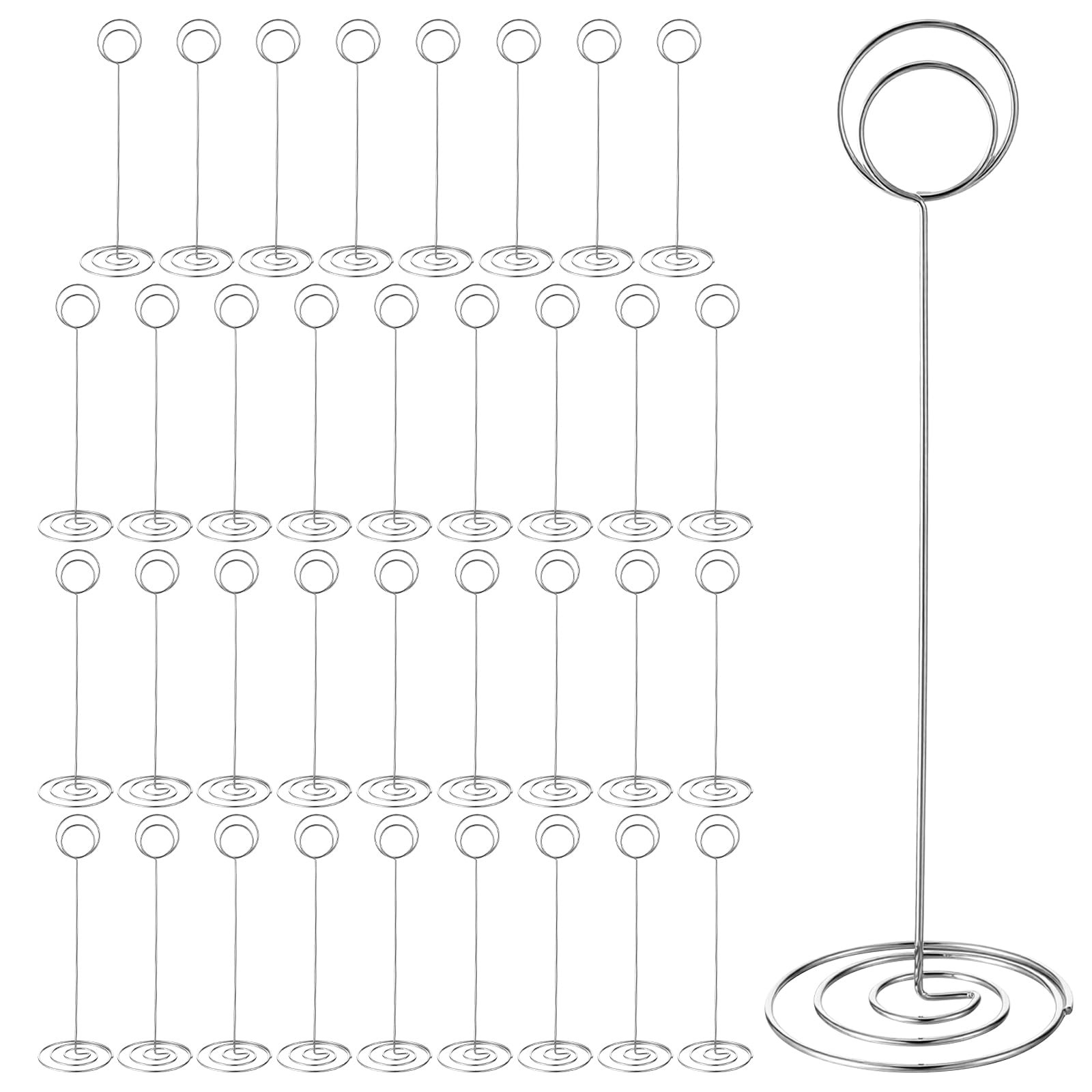 Xosjska 36 Pieces 8.75 Inch Table Number Holder Silver Sign