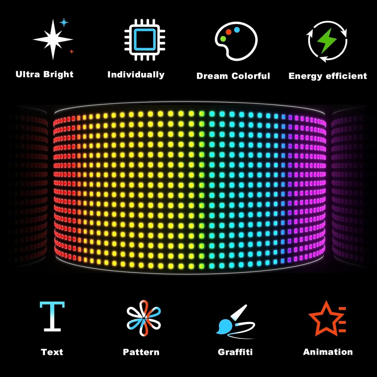 Scrolling Bright Advertising LED Signs, Flexible USB 5V LED Car Sign Bluetoot…