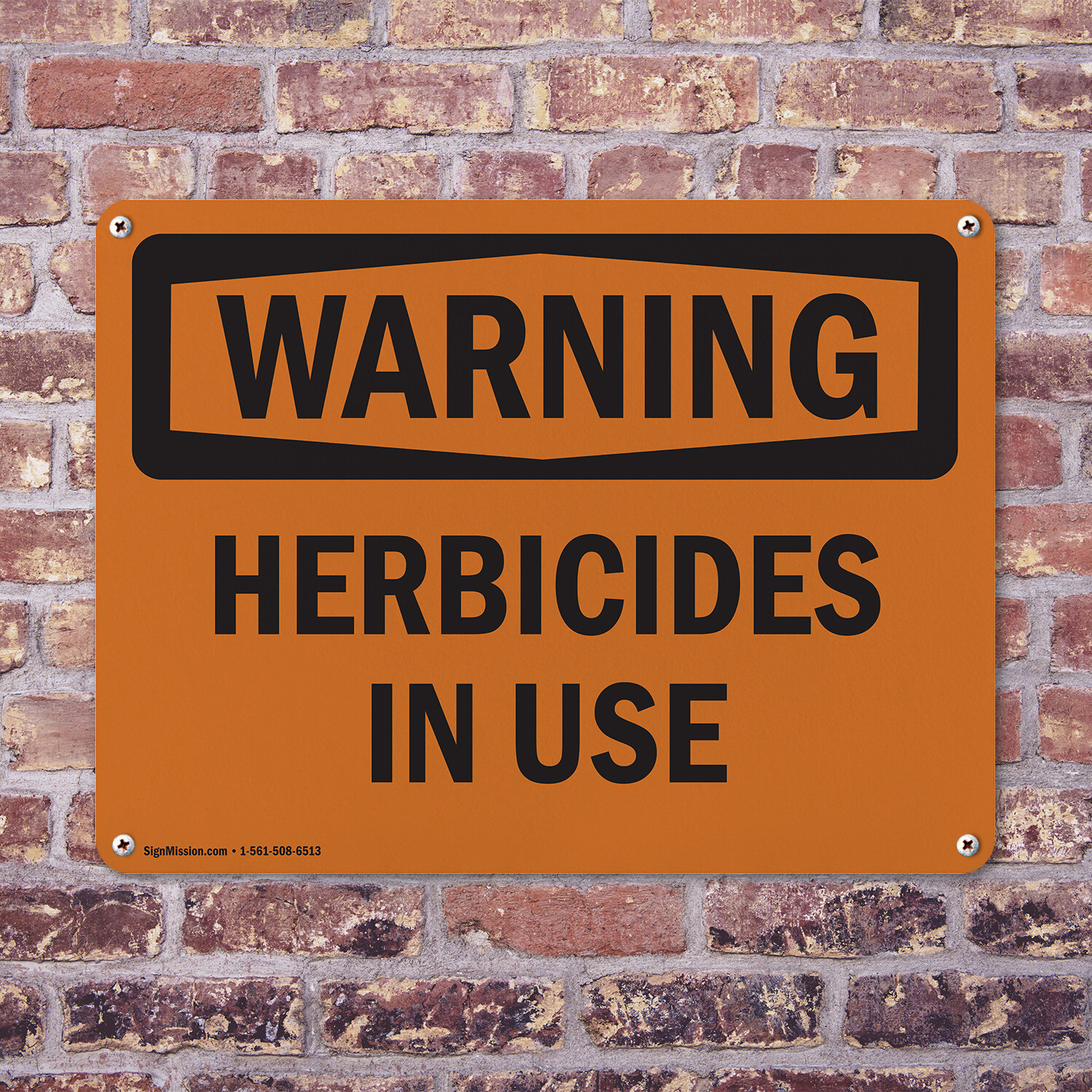 (2 Pack) Herbicides In Use OSHA Warning Sign Decal Metal Plastic