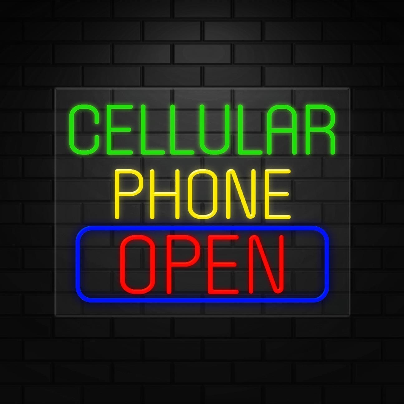 Cellular Phone Neon Sign for Retail Display | LED Flex Neon | 31″W x 24″H x 1″D