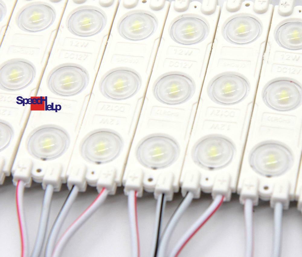 100x LED Module 1,2W DC12V 3x SMD 12000K IP65 120-140LM Advertisement Cold White