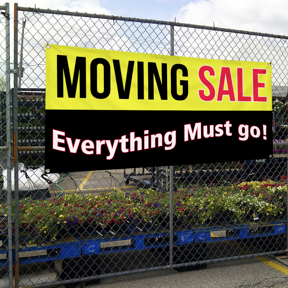 Vinyl Banner Multiple Sizes Moving Sale Everything Must Go Business Outdoor