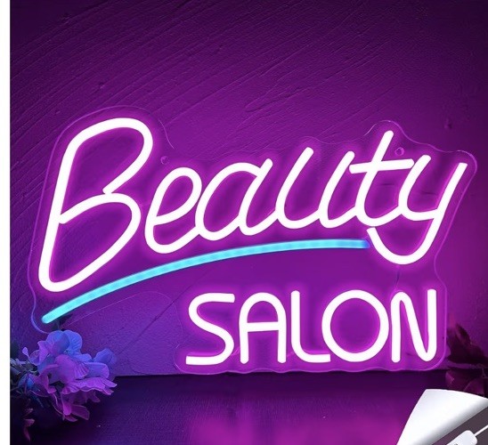 Beauty Salon Pink Neon Illuminated Sign Lighted Beauty/Spa Decor