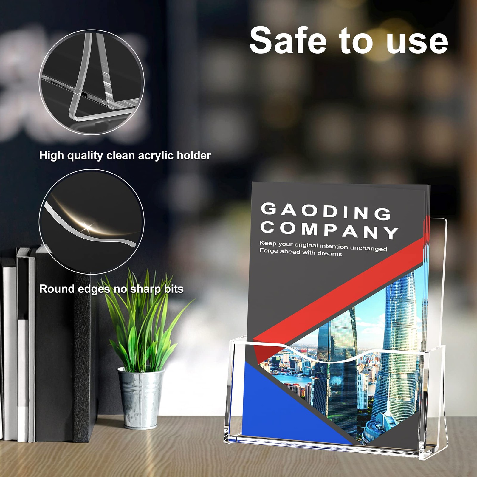 Acrylic Brochure Holder, 8.5 x 11 inches Clear Literature