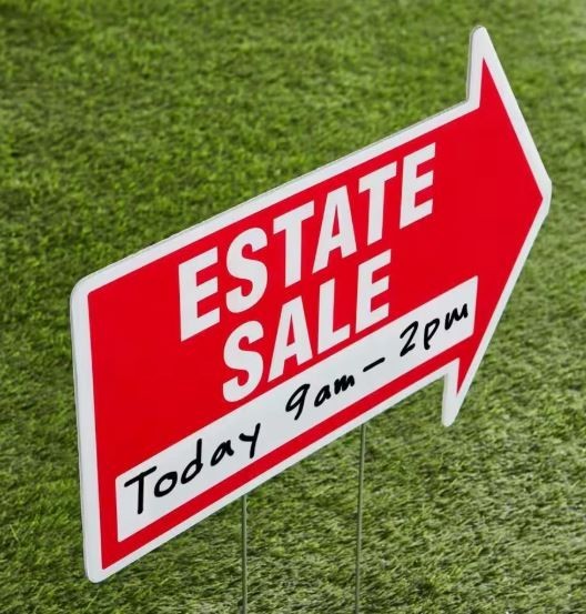 15 In. X 21 In. Corrugated Plastic 2-Sided Estate Sale Yard Sign