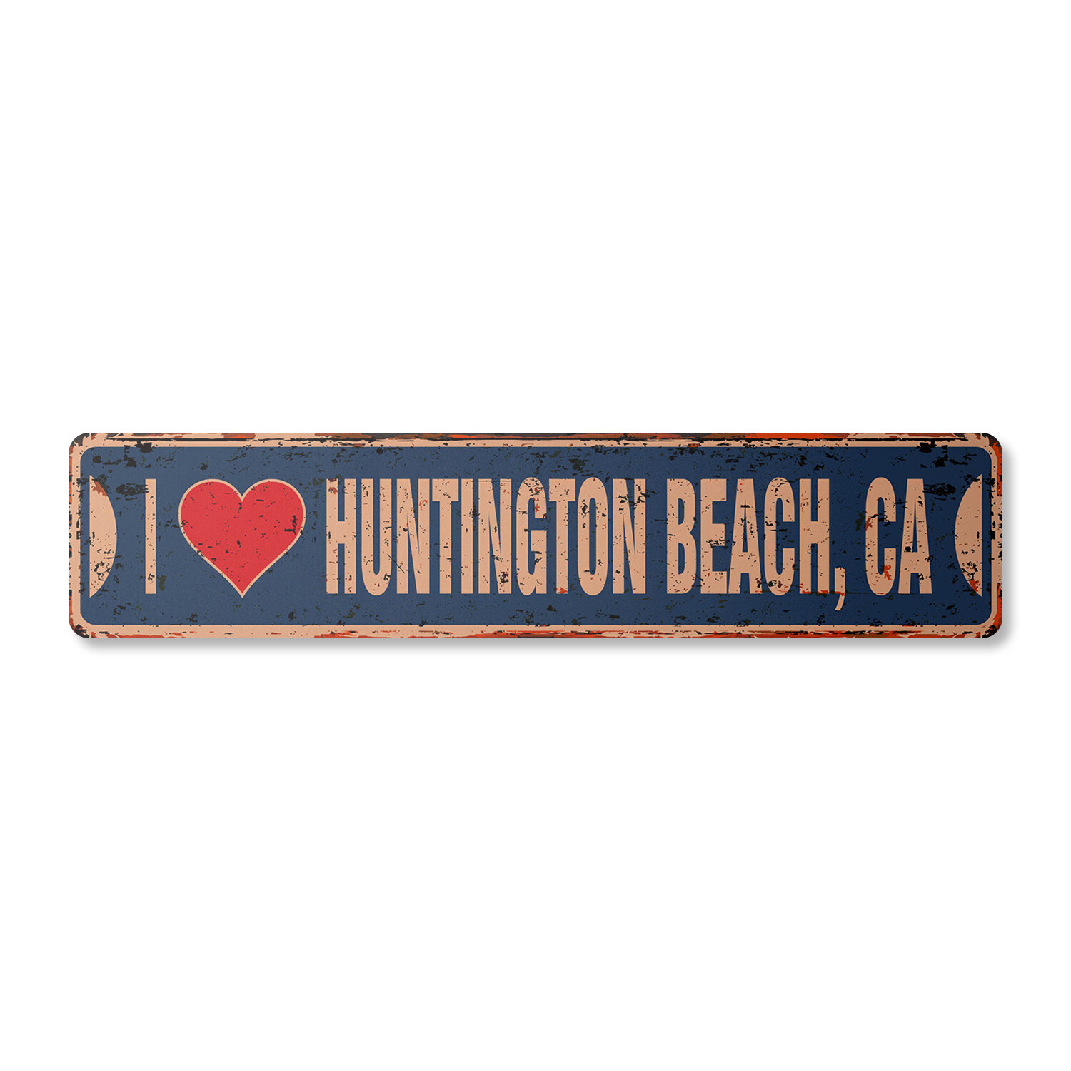I LOVE HUNTINGTON BEACH CALIFORNIA Vintage Street Sign ca city state us rustic