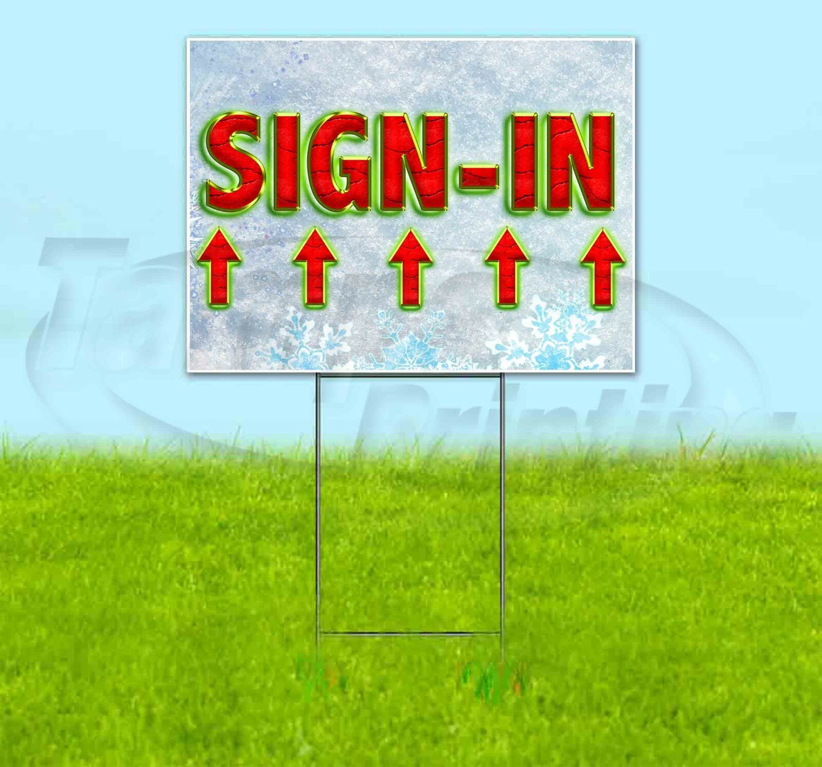 SIGN-IN ARROW 18×24 Yard Sign Corrugated Plastic Bandit Lawn Business CHRISTMAS