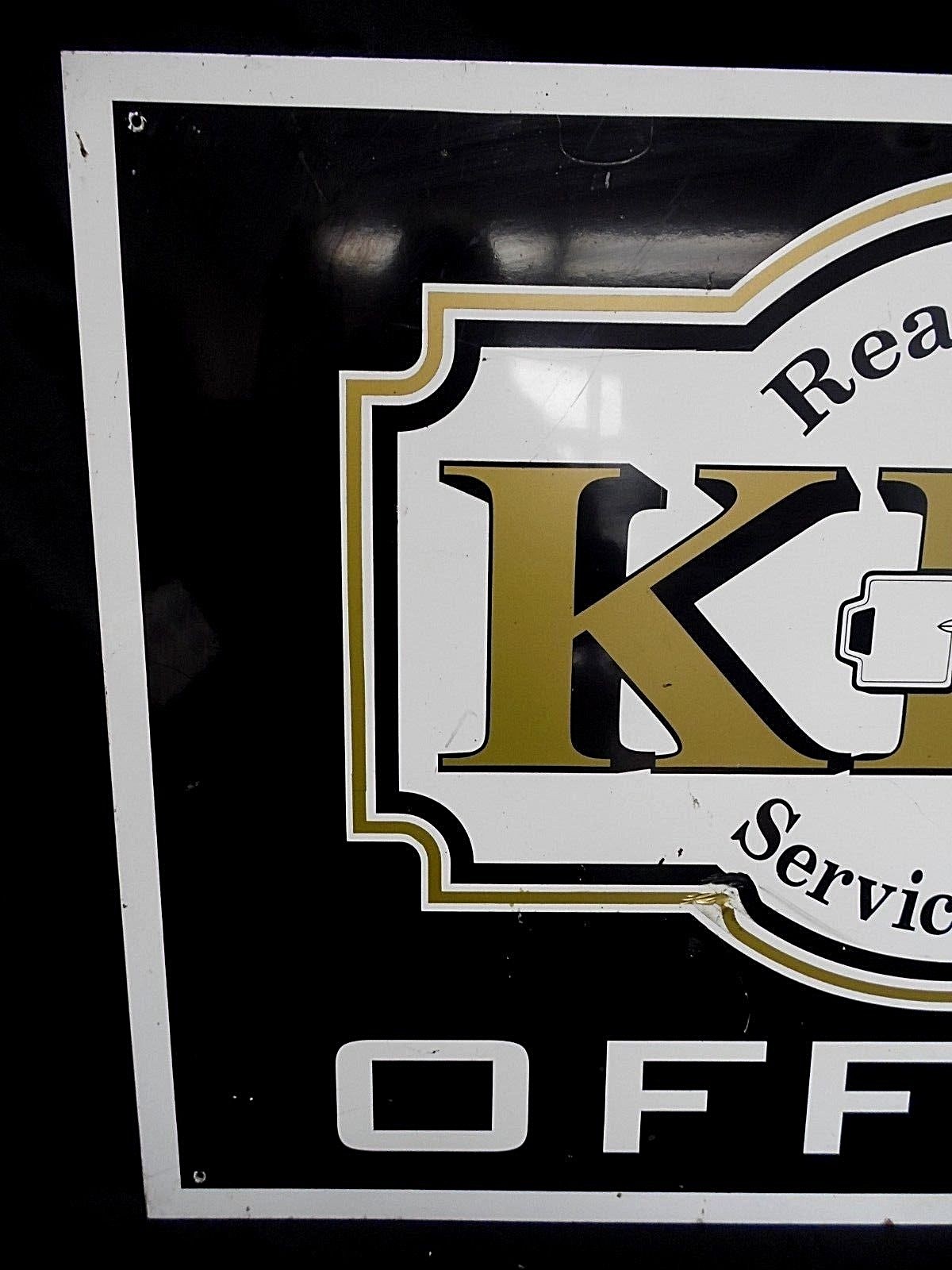 Vintage KEY REAL ESTATE SERVICES OFFICE Tin Sign 36″ x 24″ Original