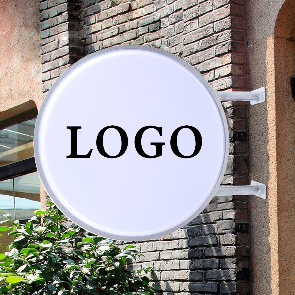 20″ Double Sided Outdoor Round Illuminated Projecting Light Box Sign LED US