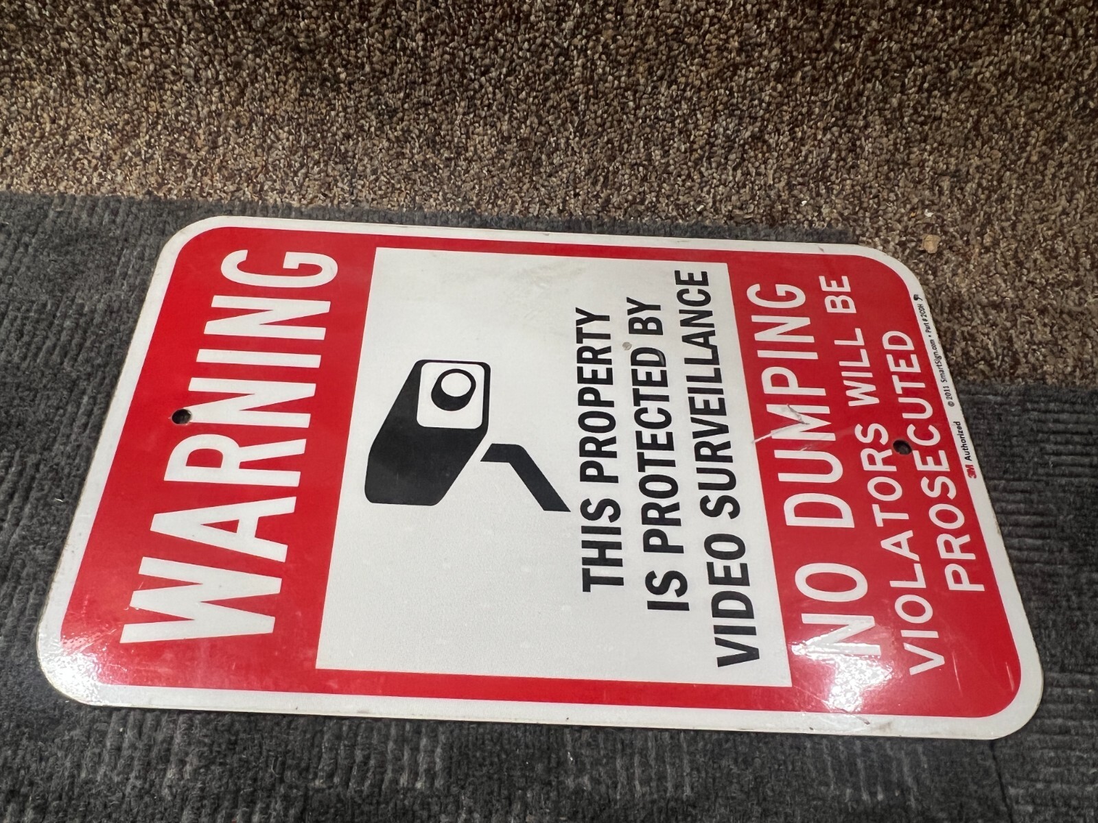 QTY 5 SmartSign Warning Property Protected Video Surveillance No Dumping 12 x 18